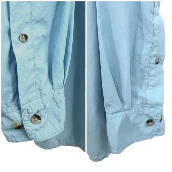 World Wide Sportsman Mens Fishing Shirt 2XL Nylon Outdoor Vented Camping Blue - Picture 2 of 7